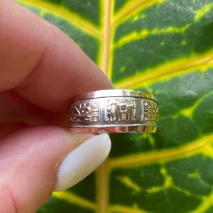 18K Gold Aztecan Sterling Silver Ring